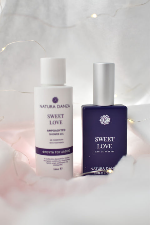 Σετ με το πιο Γλυκό Άρωμα Sweet Love: Άρωμα και Αφρόλουτρο 100ml - NATURADANZA