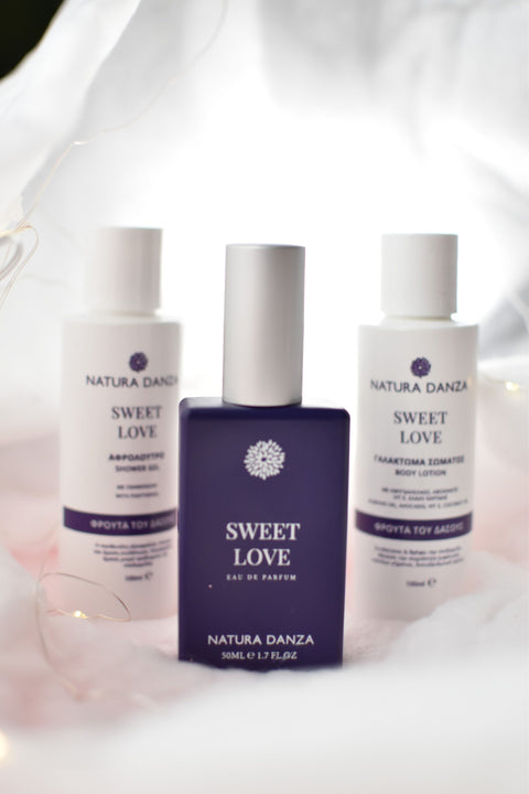 Σετ με το πιο Γλυκό Άρωμα Sweet Love: Άρωμα 50ml, Αφρόλουτρο 100ml και Γαλάκτωμα Σώματος 100ml