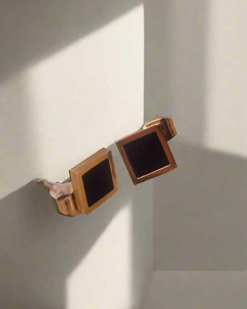 Geometric Square Stud Earrings – Σκουλαρίκια Καρφωτά Τετράγωνα