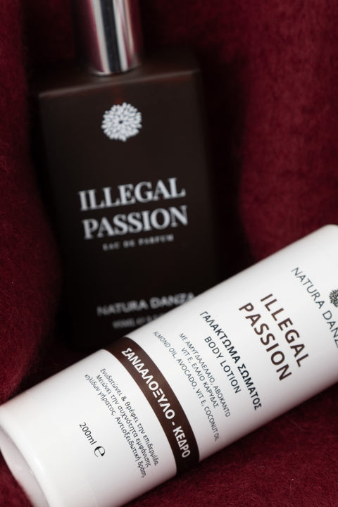 Σετ Ξυλώδες & Unisex ILLEGAL PASSION: Άρωμα 95ml & Γαλάκτωμα Σώματος - NATURADANZA