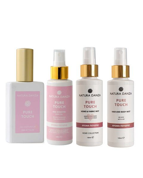 Pure Touch body oil, home and fabric mist and hair and body mist by Natura Danza