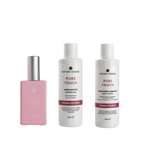Άρωμα Πούδρας Pure Touch: Άρωμα, Αφρόλουτρο και Γαλάκτωμα Σώματος